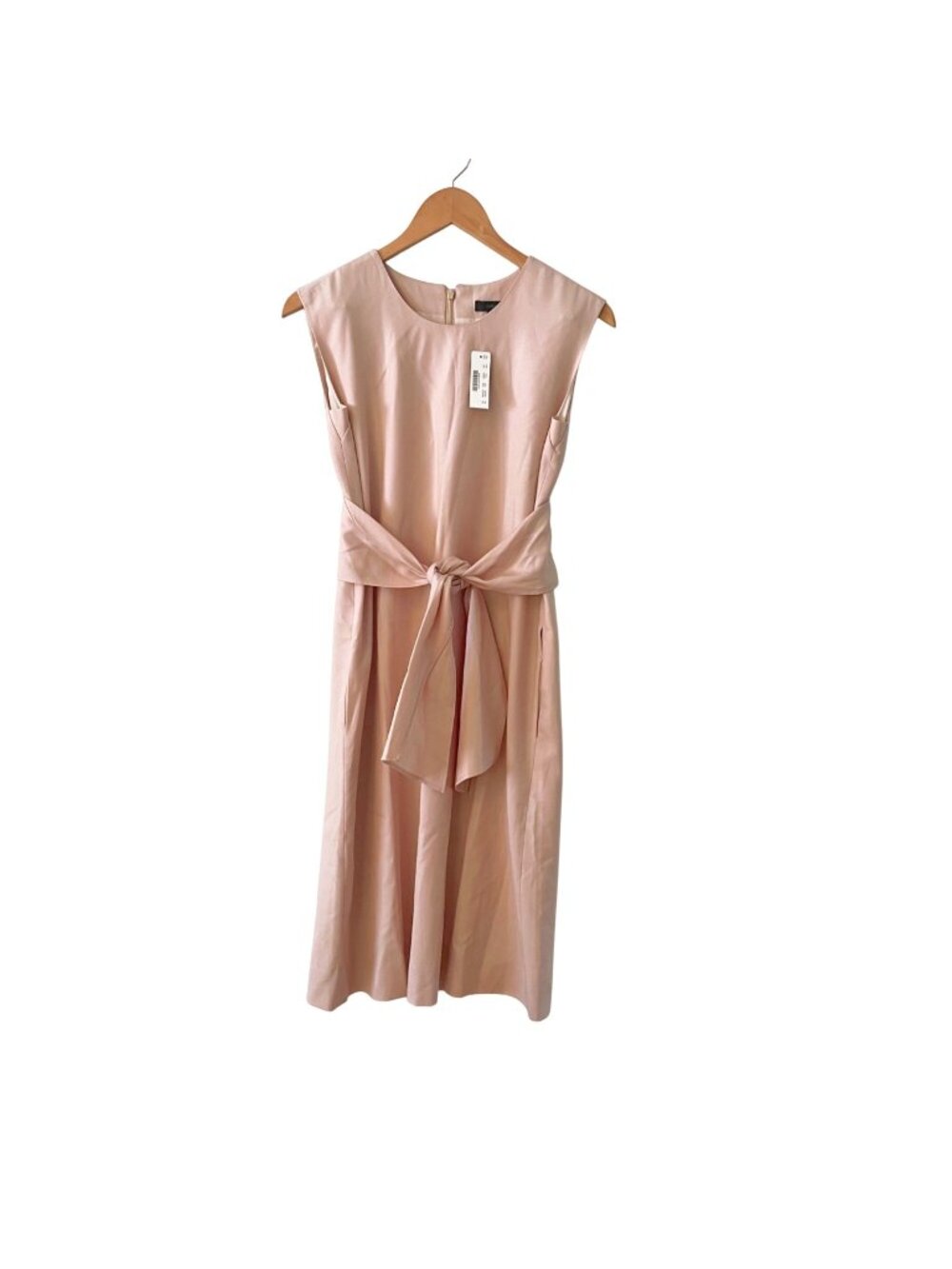 NWT J. Crew Creamy Beige Wool Sheath Dress with Wait Sash, Size 00